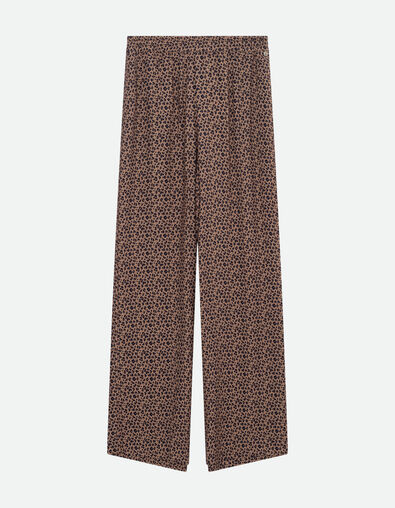 PRIDE - Pantalon beige Lenzing™ Ecovero™ micro léopard - One Step
