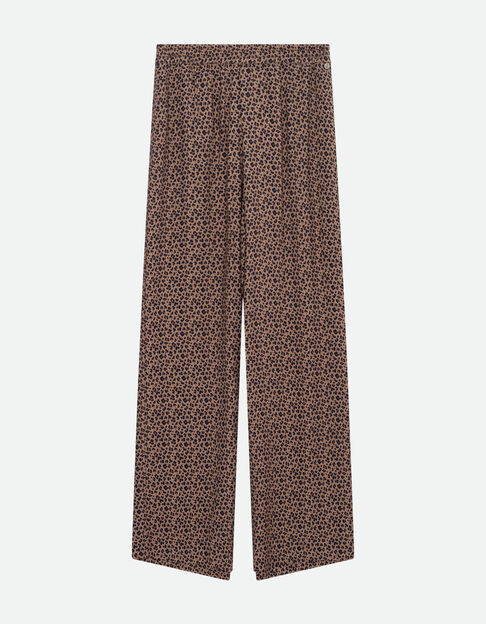 PRIDE - Pantalon beige Lenzing™ Ecovero™ micro léopard - One Step