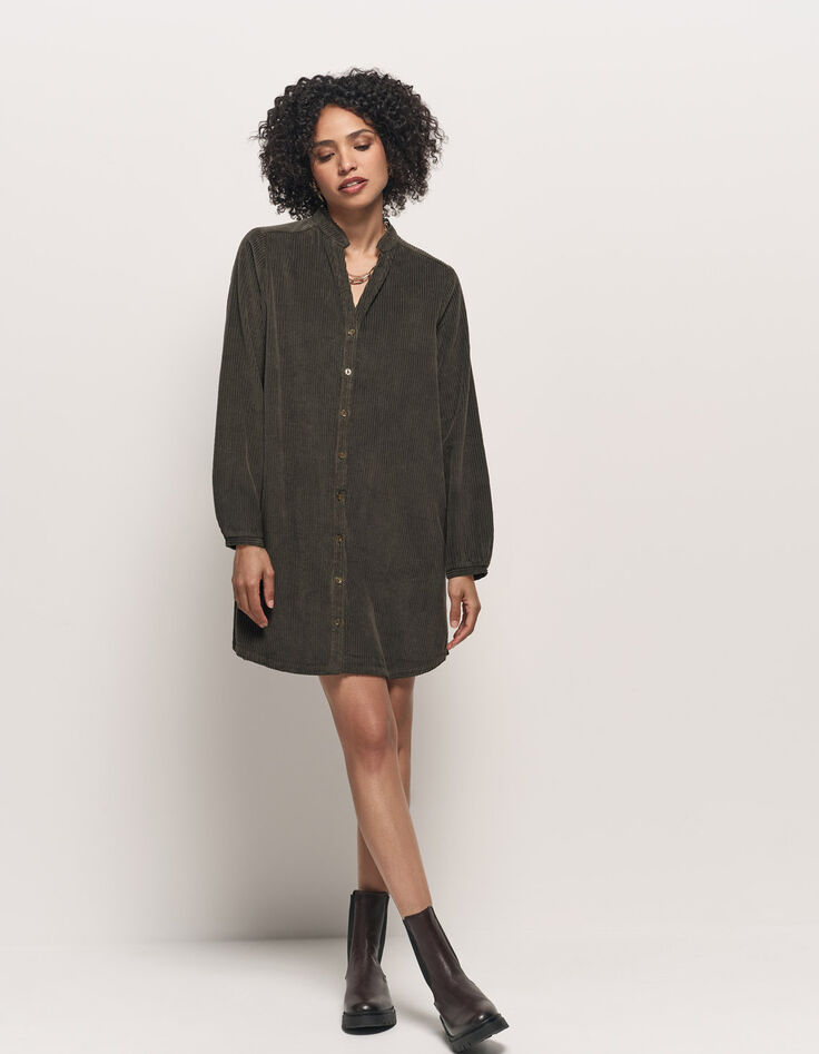 RUSH - Robe kaki velours côtelé-6 RUSH - Robe kaki velours côtelé-6