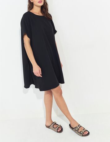 RIOM - Robe noire ample polyester recycl&eacute; -5