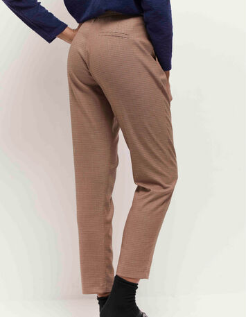 PEARL - Pantalon néo-carotte ceinturé motif pied-de-poule-3