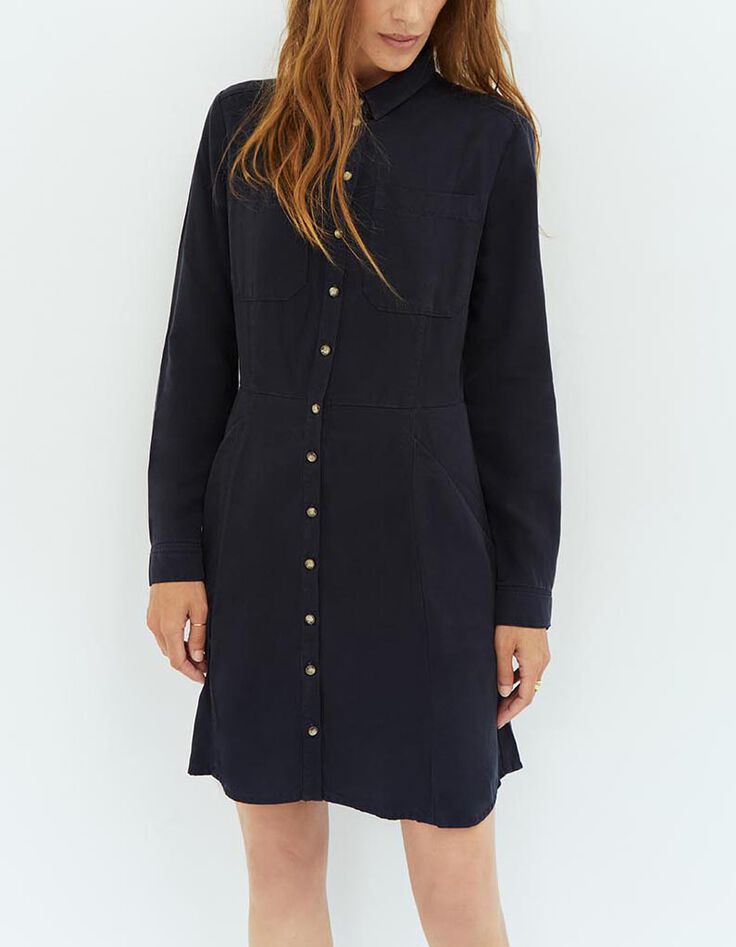 REED - Robe marine en Lyocell®-1