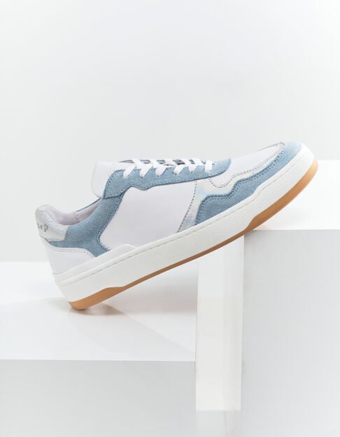 O.JODIE - Baskets blanches, bleu, argenté cuir - One Step