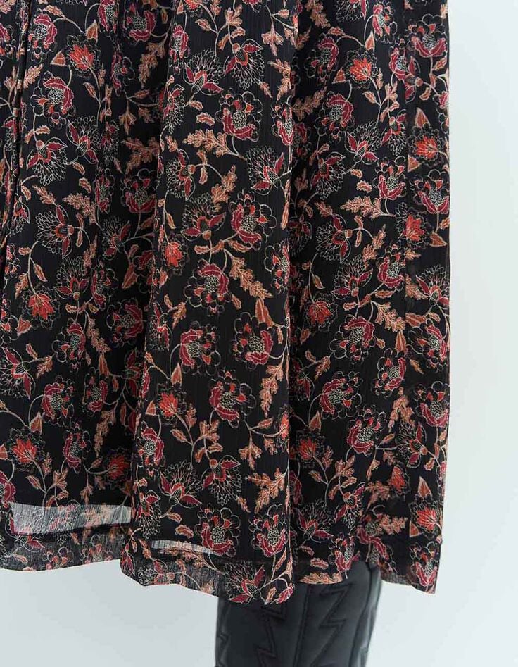 JOYAU - Jupe longue noire à imprimé cachemire fleurs-4 JOYAU - Jupe longue noire à imprimé cachemire fleurs-4