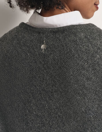 ALAMO - Poncho gris en tricot-4