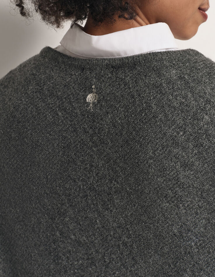 ALAMO - Poncho gris en tricot-4