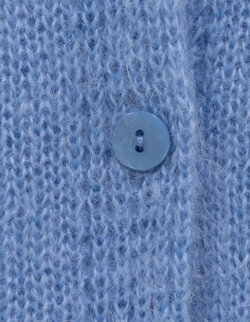 TOULON - Cardigan bleu tricot mohair m&eacute;lang&eacute;-3