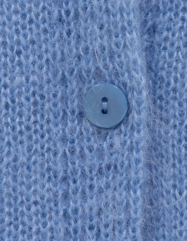 TOULON - Cardigan bleu tricot mohair m&eacute;lang&eacute;-3