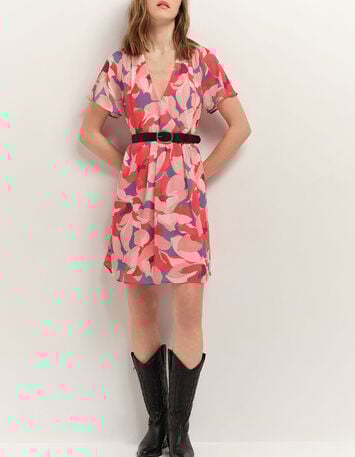 RALLYE - Robe hibiscus &agrave; imprim&eacute; maxi cam&eacute;lia-1