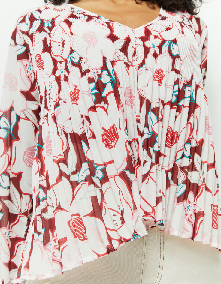 CASTILLA - Blouse écrue à imprimé camelia arty-3