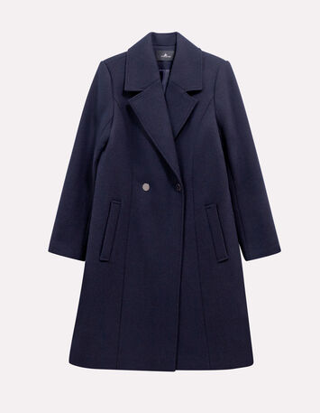 DEANA - Manteau marine drap de laine-6