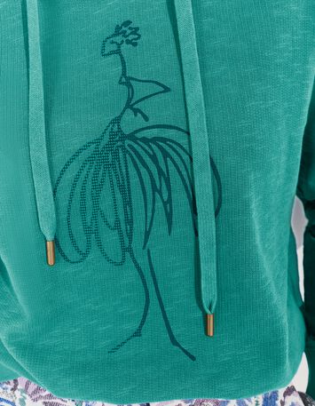 MANORI - Sweat vert coton bio visuel danseuse paillet&eacute; -4