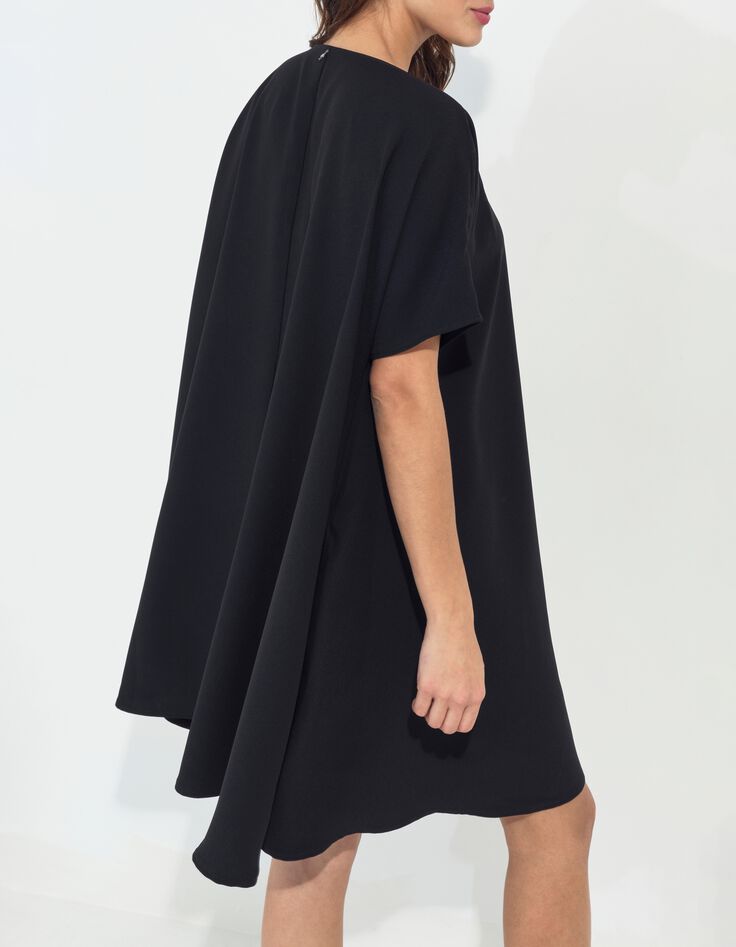 RIOM - Robe noire ample polyester recycl&eacute; -6