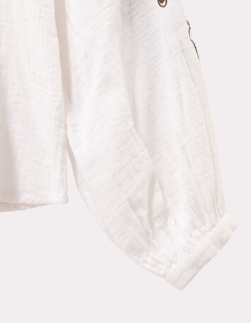 CHANCE - Blouse écrue gaze de coton bio brodée-3 CHANCE - Blouse écrue gaze de coton bio brodée-3