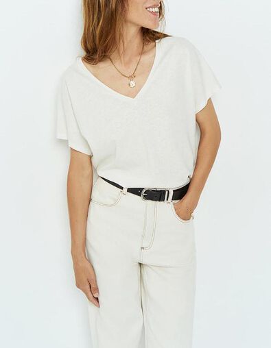 MAGIC - T-shirt &eacute;cru finition paillet&eacute;e - One Step