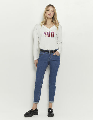 LE INDI - Jean slim medium wash 7/8ème effet push up - One Step