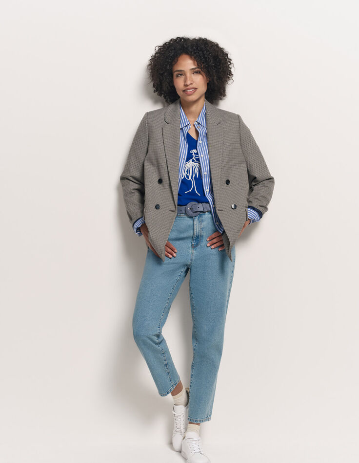 MADIAN - T-shirt bleu coton bio danseuse velours-2