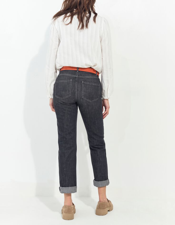 LE CARLA - Jean droit gris coton bio waterless-3