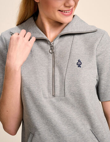 RUIYA - Robe sweat grise à col camionneur-2