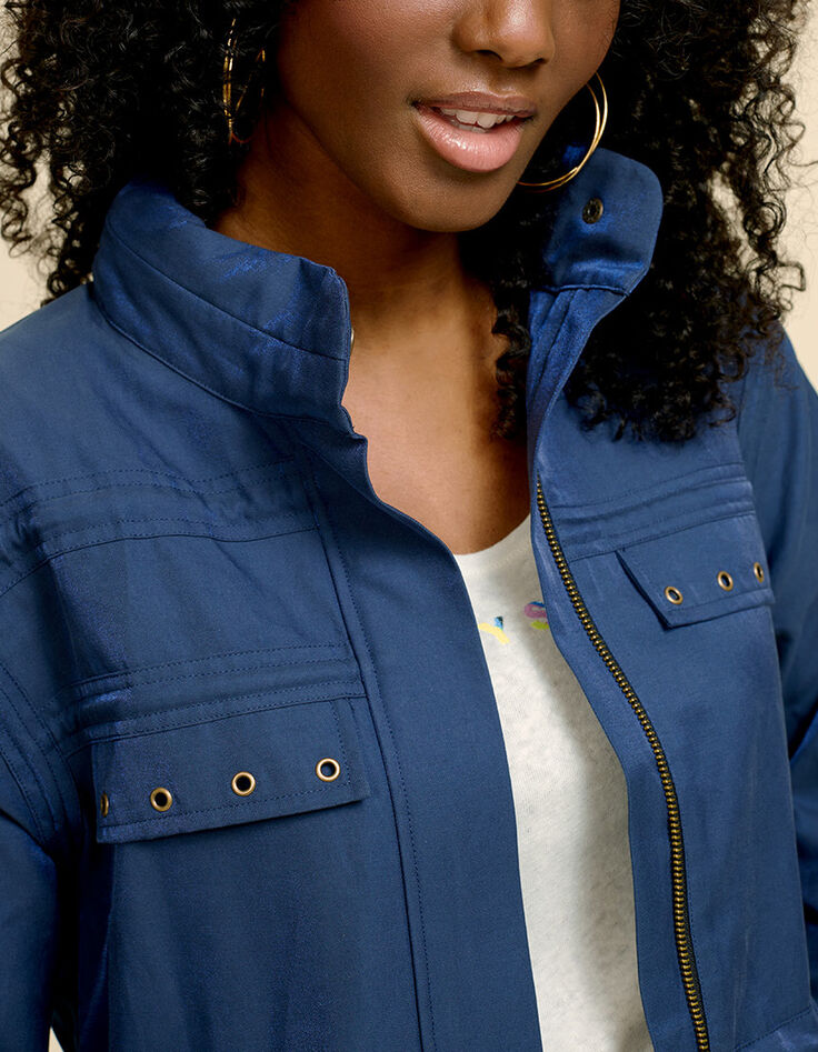 DIVIN - Parka bleu cosmos irisé-5
