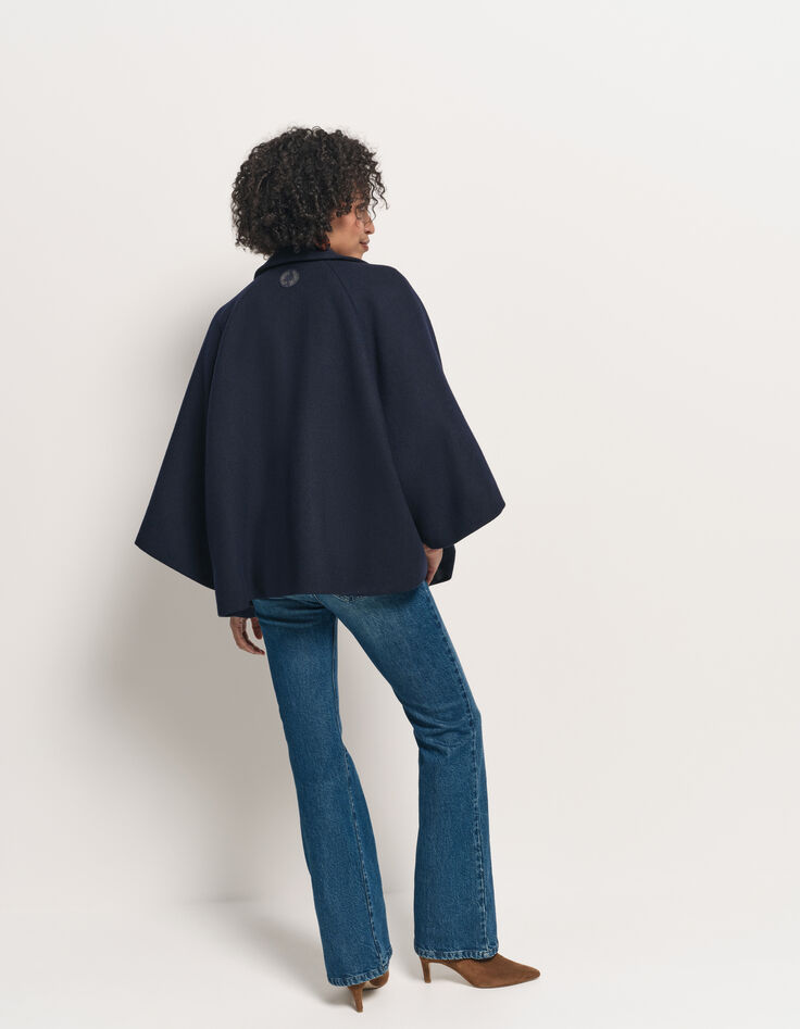 DORIA - Manteau cape marine drap de laine fantaisie-3