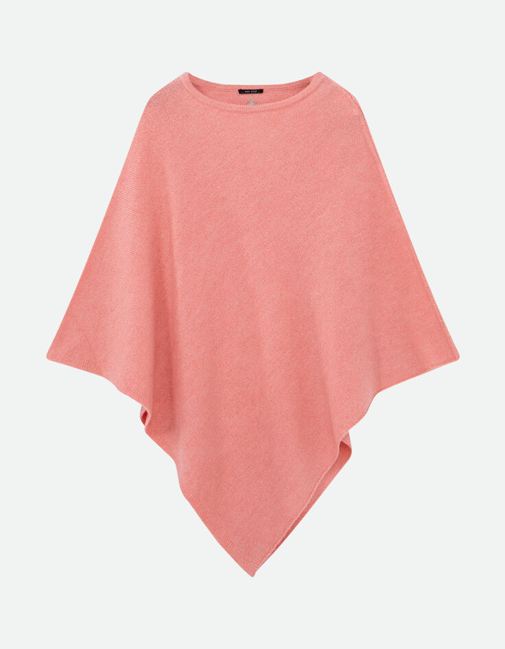 ALAMO - Poncho rose tricot -1