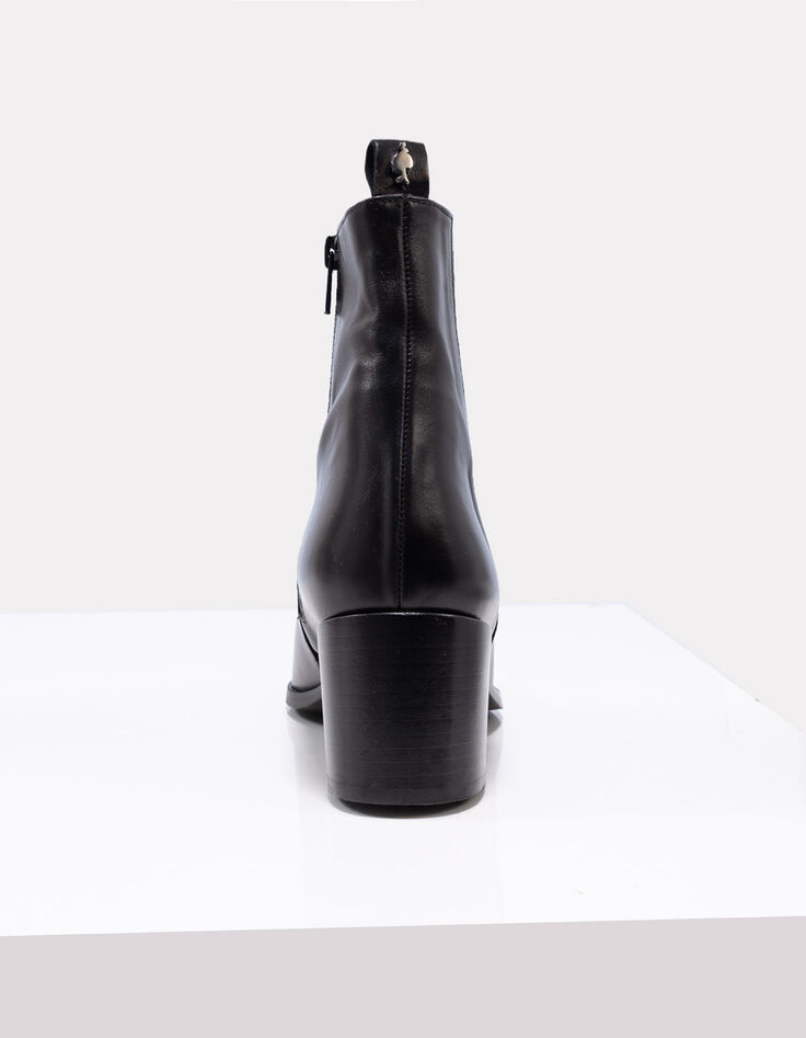 O.JOLY - Boots noirs cuir glacé bouts pointus-2