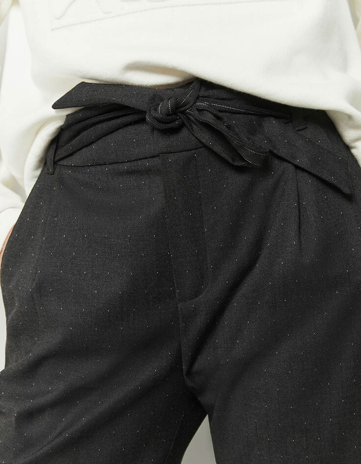 PLATON - Pantalon anthracite néo-battle à motif pois-3
