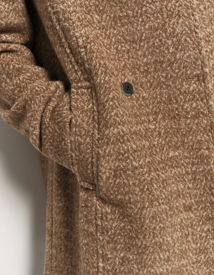 DREDA - Manteau beige drap de laine fantaisie-5 DREDA - Manteau beige drap de laine fantaisie-5