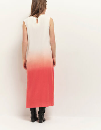 RIVO - Robe longue corail maille effet deep dye-2