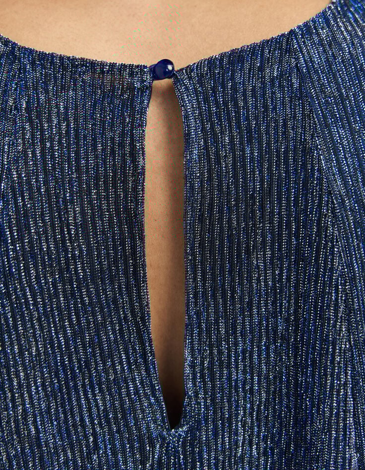 REMO - Robe marine mousseline plissée-3 REMO - Robe marine mousseline plissée-3
