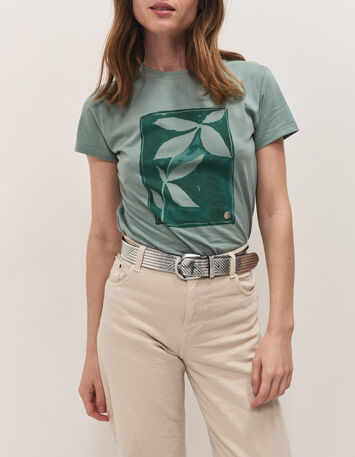 MASTER - T-shirt c&eacute;ladon visuel feuillage-4