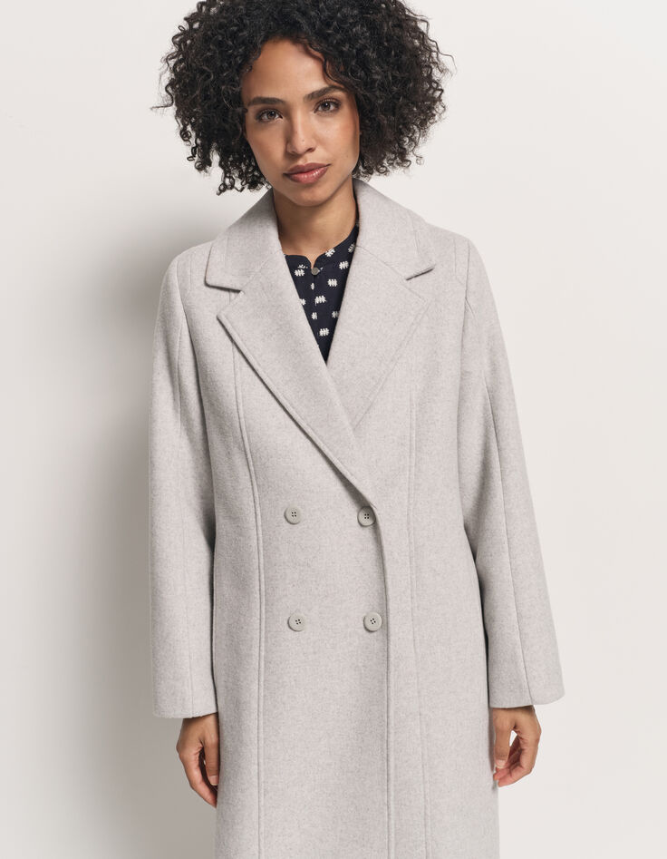 DWAIN - Manteau long gris zippé-5