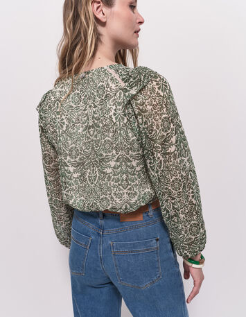 CAMPBELL - Blouse écrue imprimé romance baroque-3