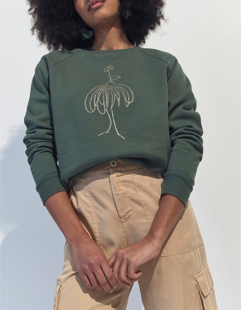 MURILO - Sweat kaki coton bio danseuse m&eacute;tallis&eacute;e - One Step