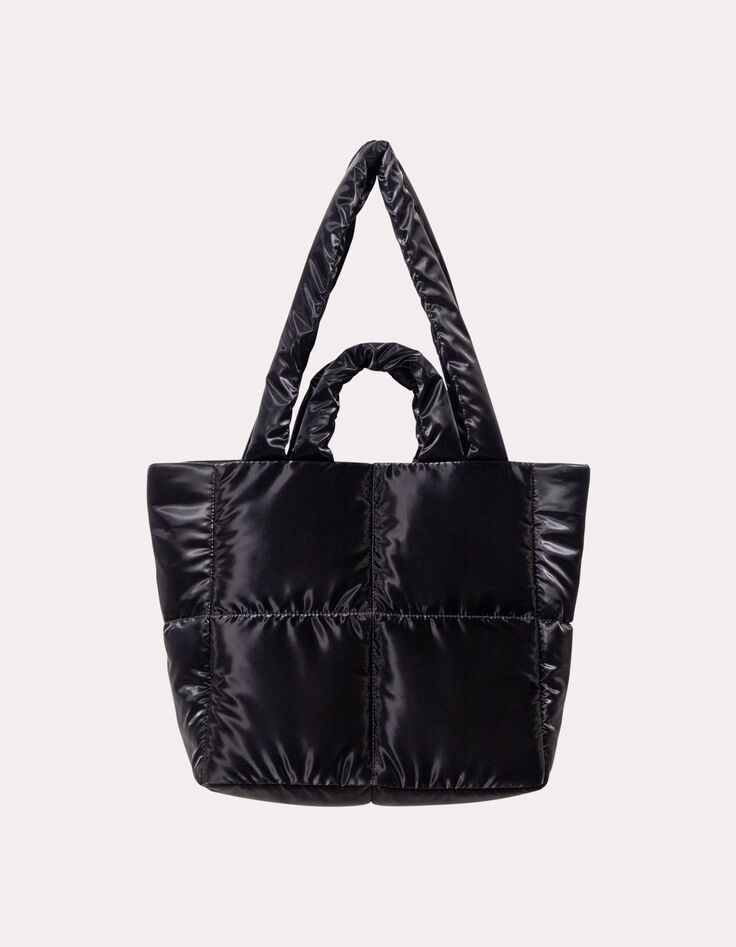 AVERY - Sac à main noir matelassé-3