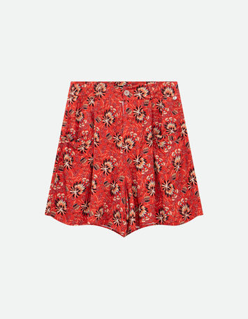PILAR - Short orange imprim&eacute; floral d'&eacute;t&eacute; -5