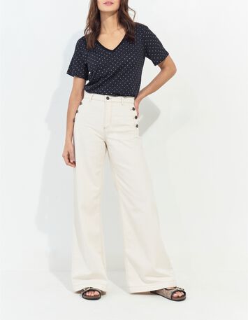 MADIAN - T-shirt noir coton bio minimaliste carr&eacute;s &eacute;crus -2