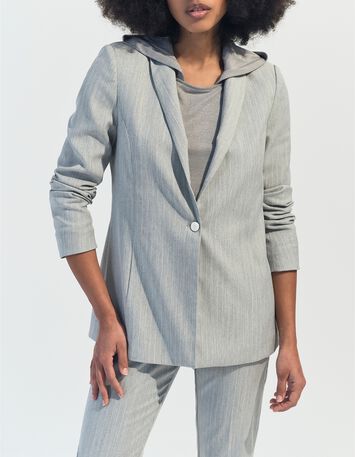 VASCO - Veste de costume grise rayures tennis -1