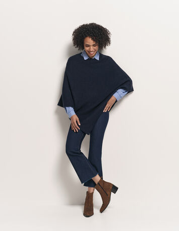 ALAMO - Poncho marine en tricot-5