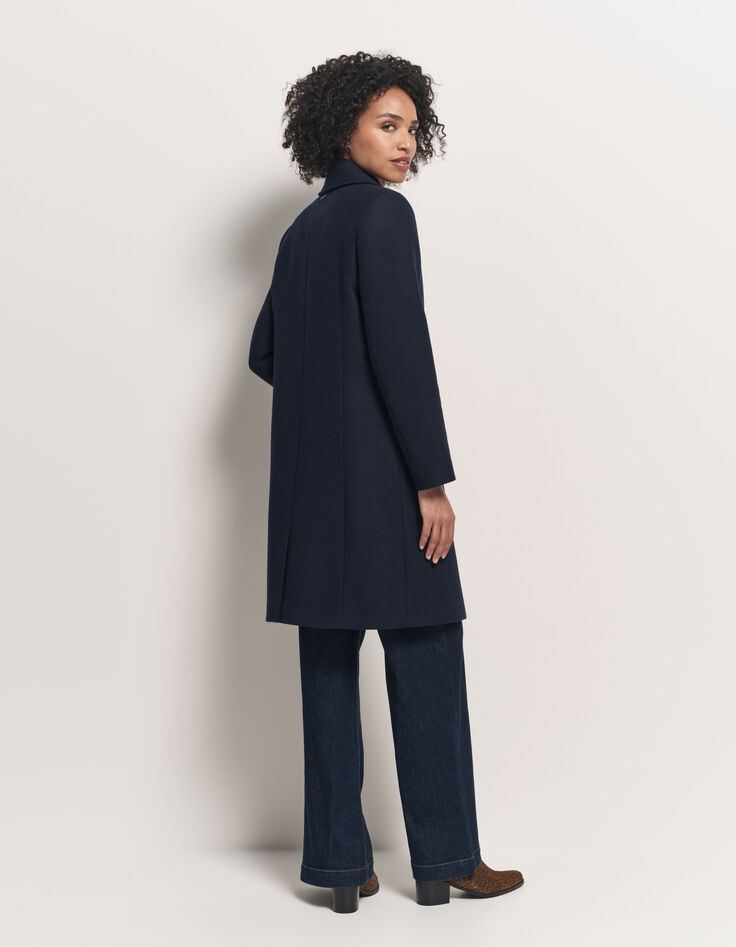 DEANA - Manteau marine drap de laine-3