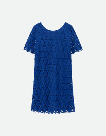 RIELLE - Robe bleue dentelle esprit macramé -4