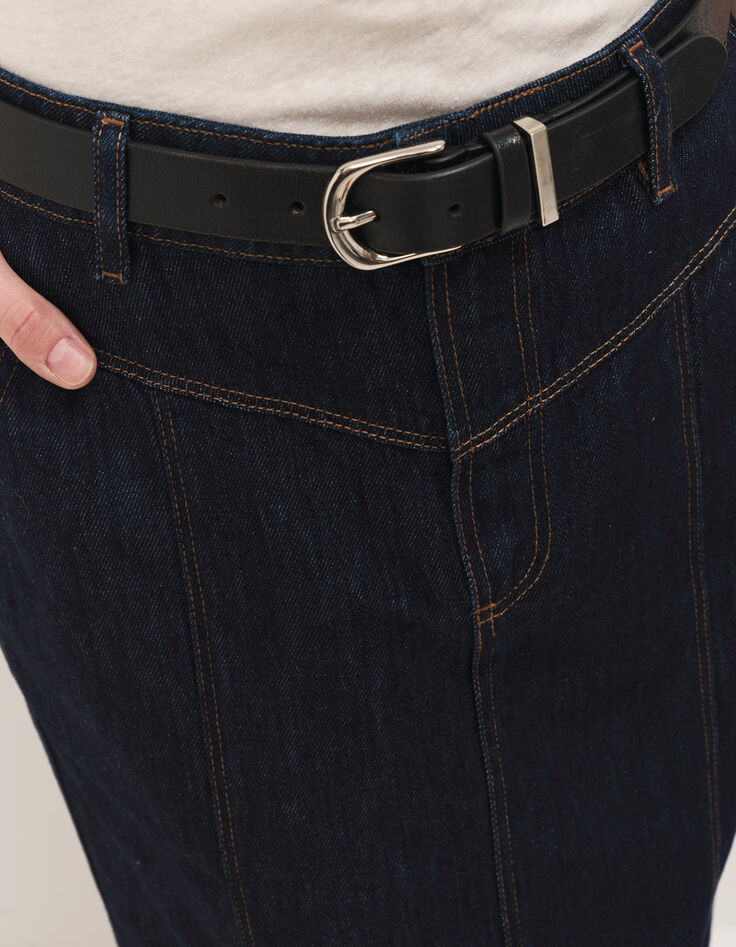 JAKE - Jupe en jean night blue longueur midi-3