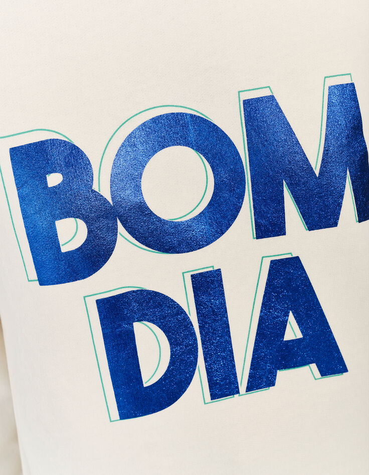 MIDI - Sweat blanc message m&eacute;tallis&eacute; -3