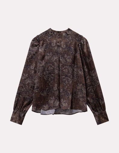 CLARICE - Blouse noire imprimé python - One Step