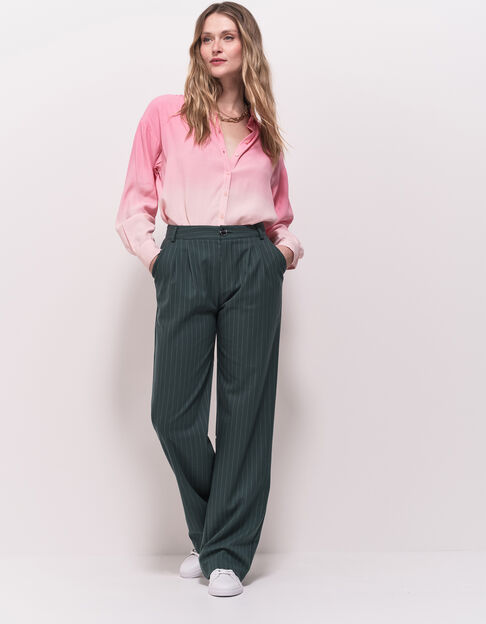 PALMA - Pantalon de costume vert motif rayures tennis - One Step