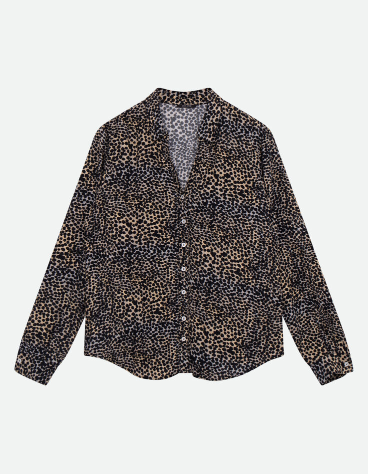 CROSS - Chemise noire Lenzing&trade; Ecovero&trade; camouflage d'&eacute;t&eacute;  -6