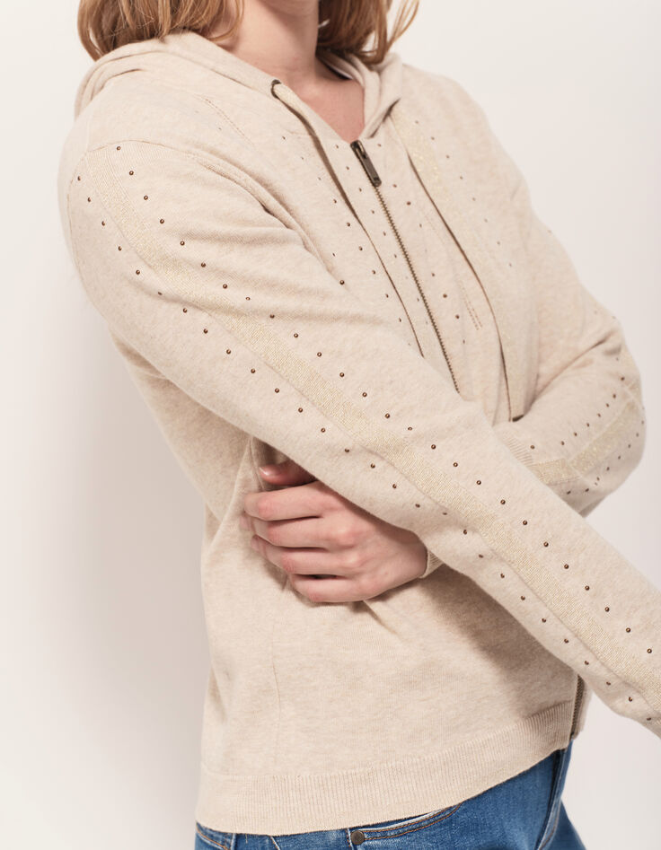 TARA - Cardigan ficelle tricot à capuche et clous-5 TARA - Cardigan ficelle tricot à capuche et clous-5