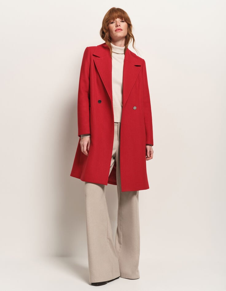 DEANA - Manteau rouge drap de laine-7 DEANA - Manteau rouge drap de laine-7