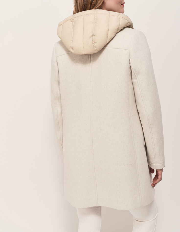 DIAMOND - Manteau beige avec parementure amovible-3
